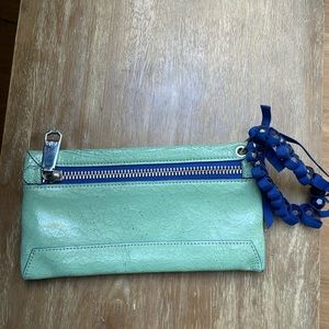Rafe Green Leather Clutch Purse